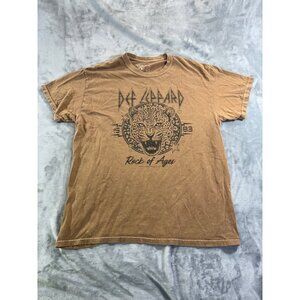 Def Leppard mens medium Tan1983 the Vinyl Icon t-shirt